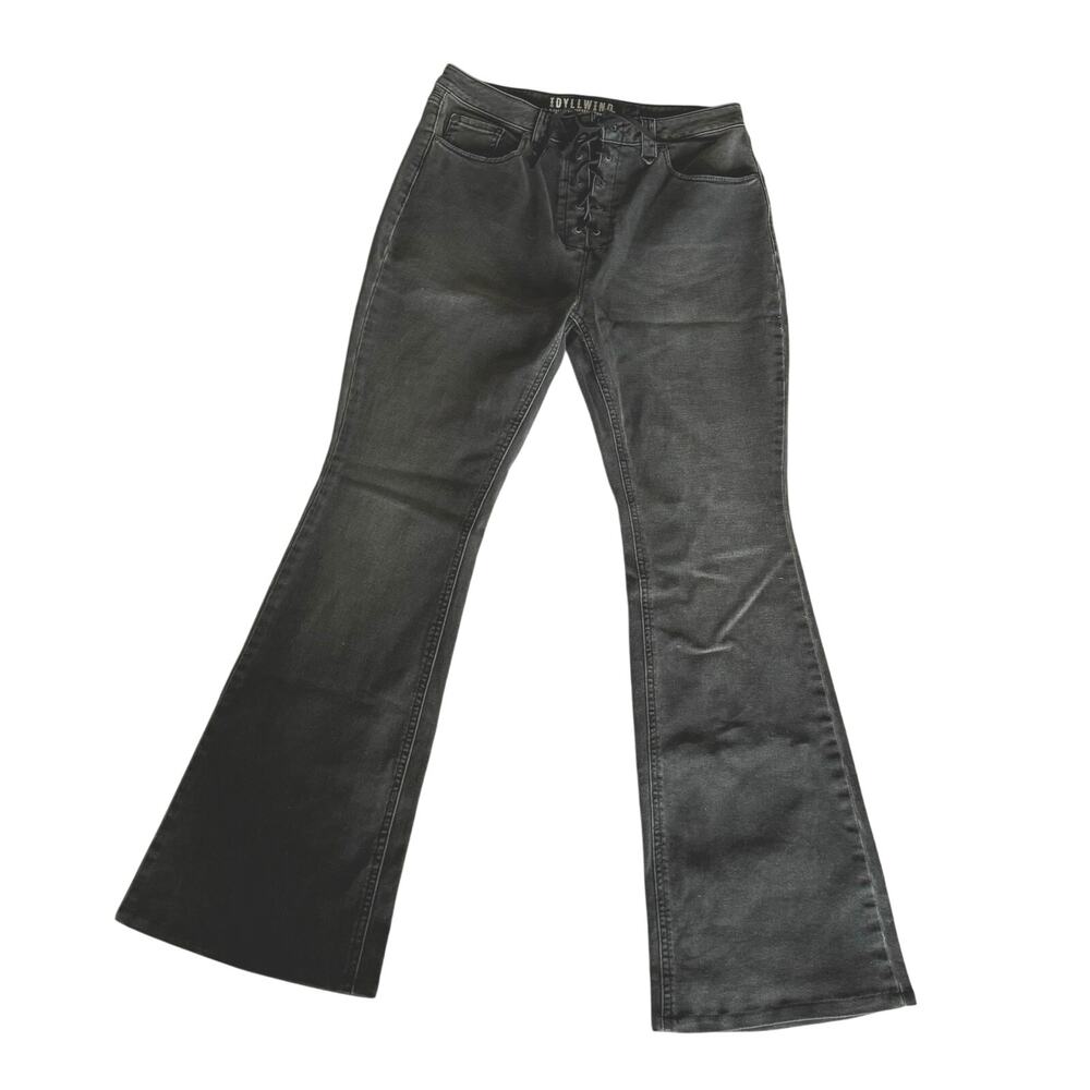 Twelve South Wash Down High Rise Lace Up Bootcut Jeans 12